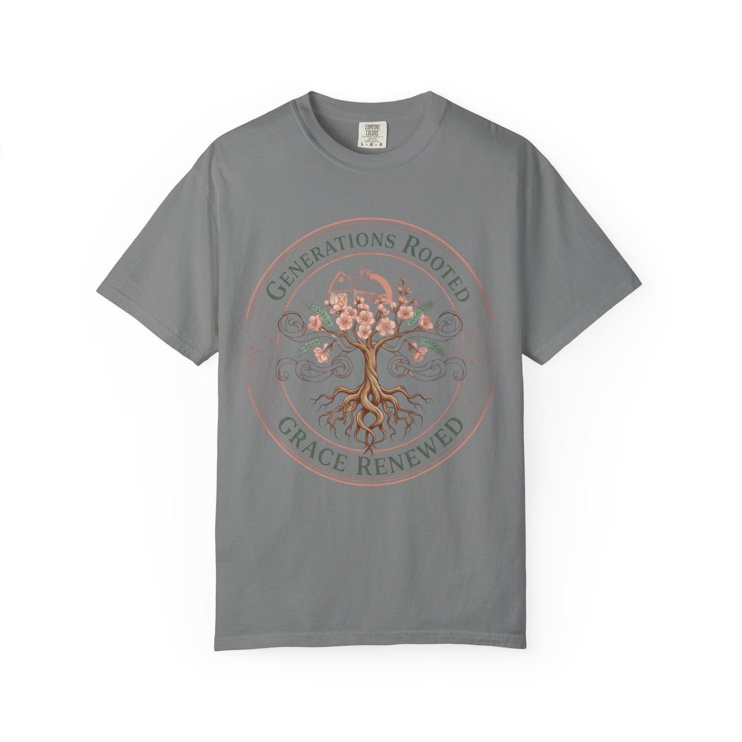 Roots & Renewal Tree T-Shirt — "Generations Rooted, Grace Renewed"