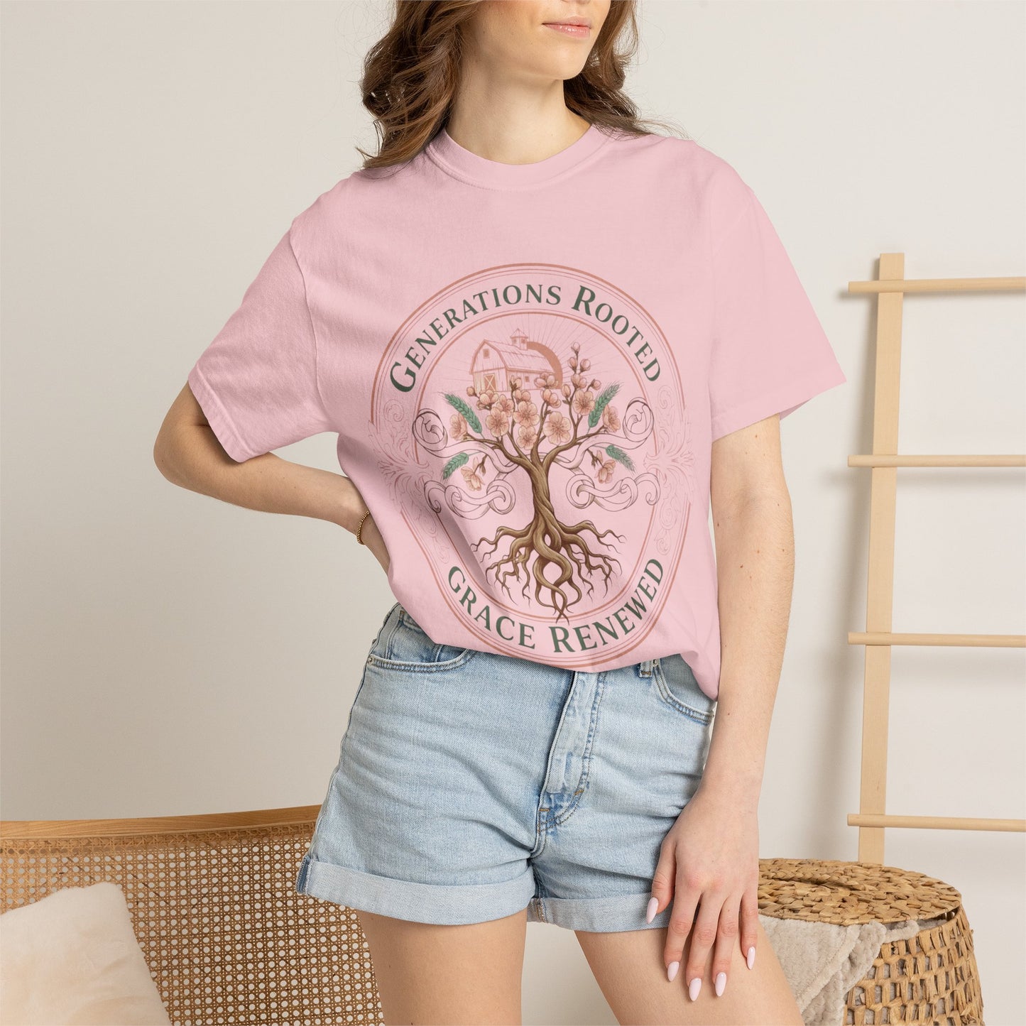 Roots & Renewal Tree T-Shirt — "Generations Rooted, Grace Renewed"